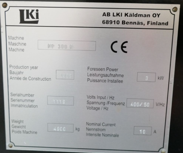 LKI PM 300 LOAD UN LOAD STOCK NO 01981 - Image 3
