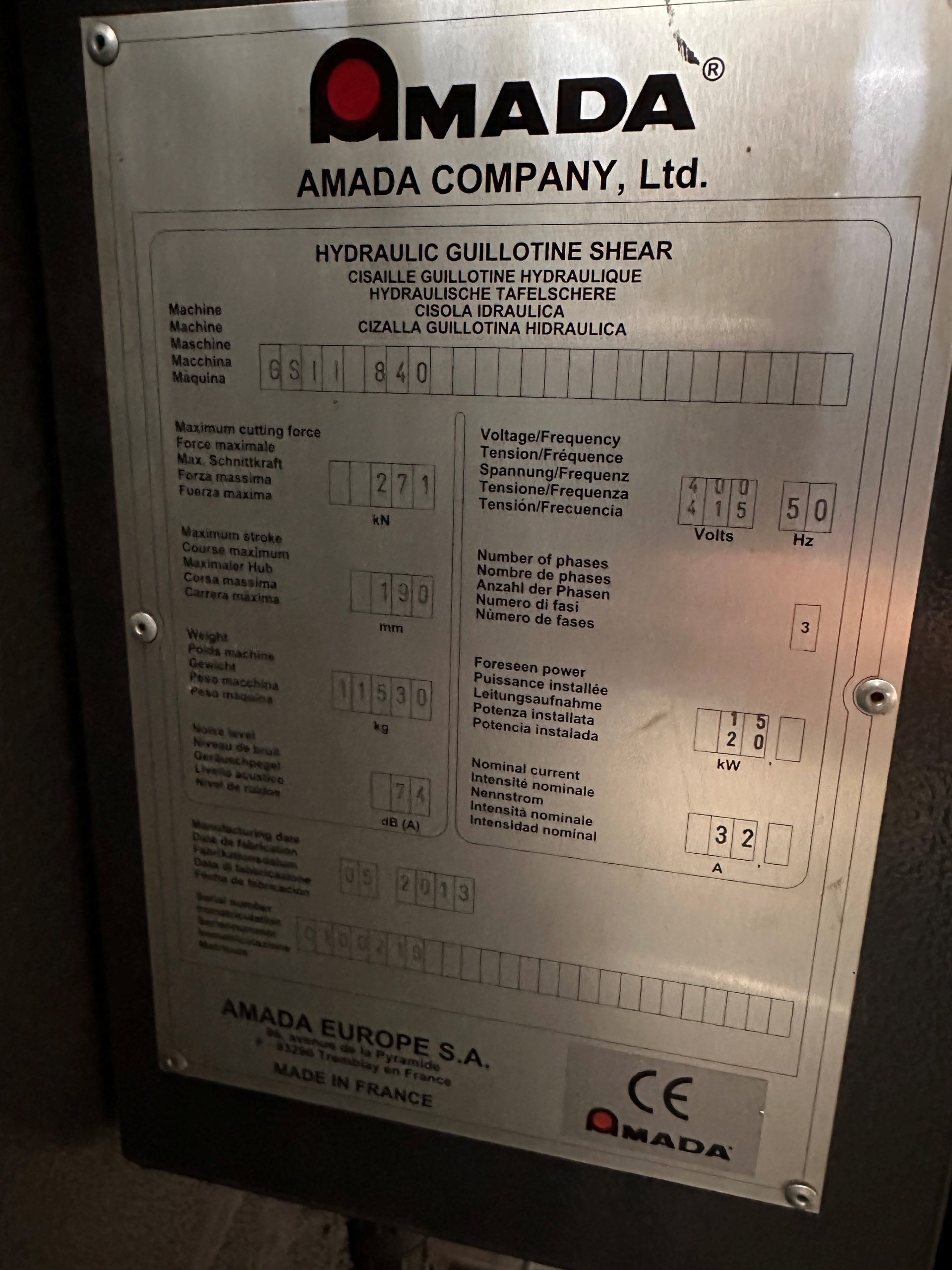 AMADA MODEL GS 11 840 8 mm x 4050 HYDRAULIC - Image 7
