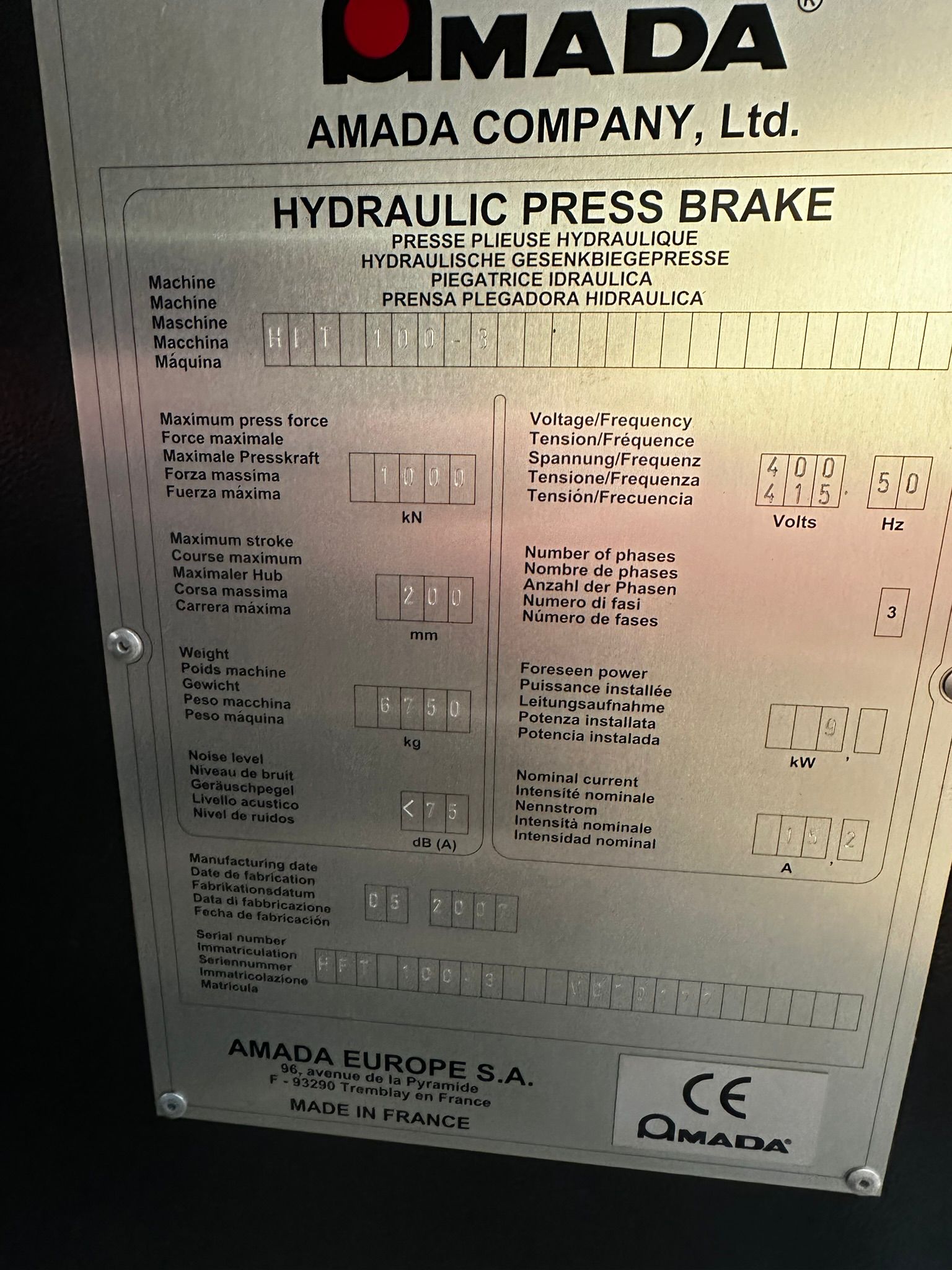 AMADA press brake HFT 100-3 - Image 5