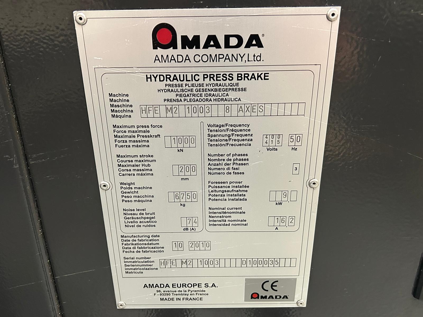 Amada HFE MK2 100  x 3000 , 8 axis Press Brake - Image 4
